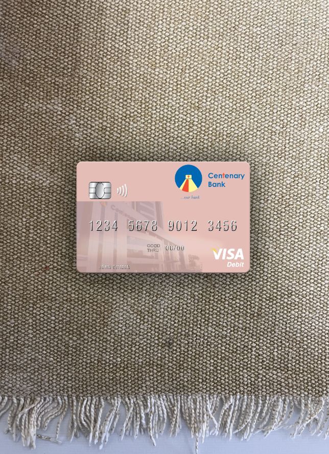 Download Uganda Centenary Bank visa debit card photolook front Photoshop template